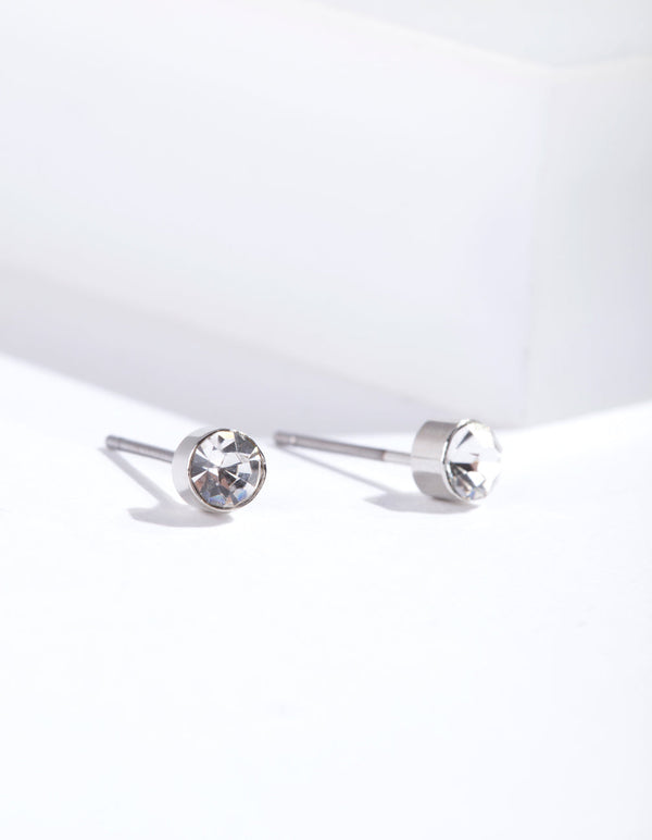 Kolczyki z rodowanymi diamentami 2MM
