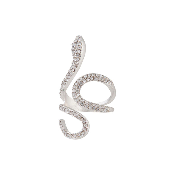 Diamante Swirl Snake Ring