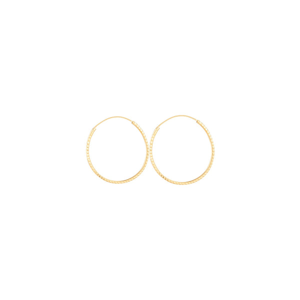 Gold Plated Sterling Silver Diamond Cut Hoop Earrings