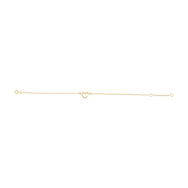 Gold Plated Cut Out Fine Heart Bracelet