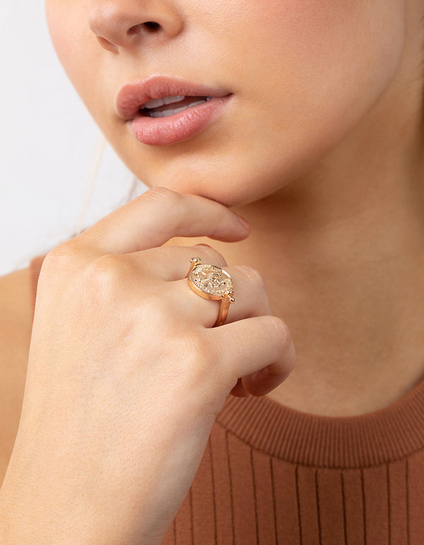 Golden Coin Flip Ring