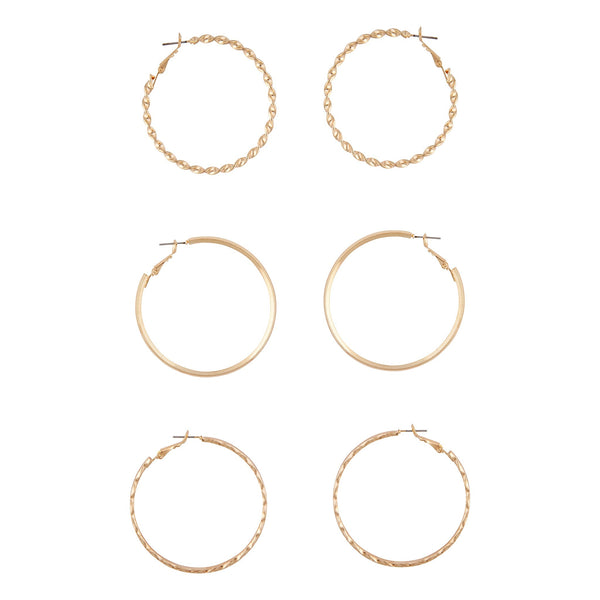 Gold Ultimate Hoop Earring 3 Pack