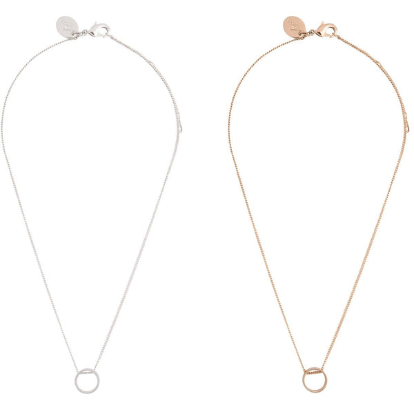 Tear and Share Silver Gold Circle Necklace Pack