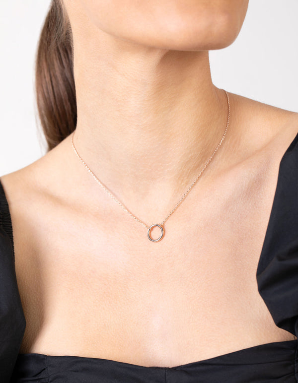 Tear and Share Rose Gold Silver Circle Necklace Pack