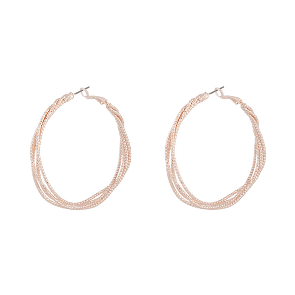 Rose Gold Wavy Layered Hoop Earrings