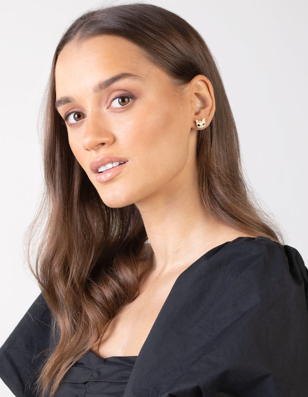 Mini Kitten Stud Earrings