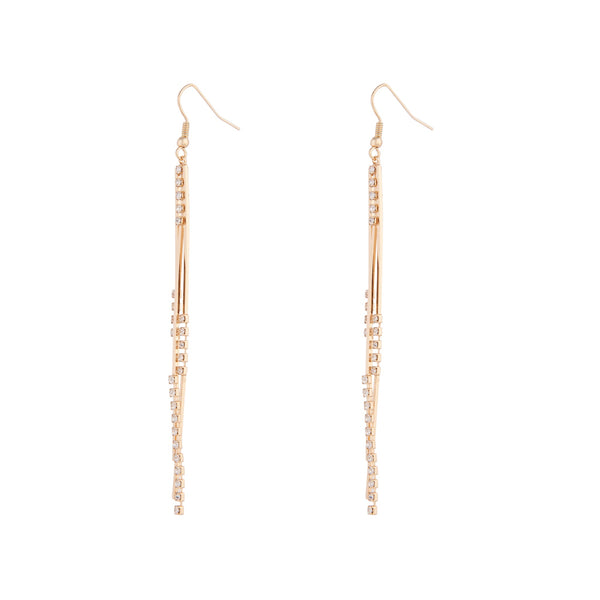 Gold Cup Chain Multi Bar Earrings