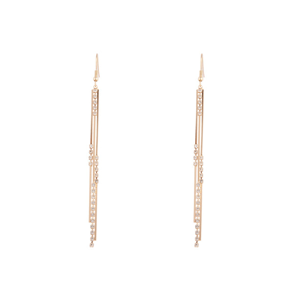 Gold Cup Chain Multi Bar Earrings