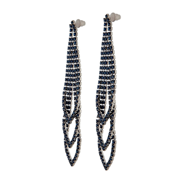 Midnight Gunmetal Loop Cup Chain Earrings