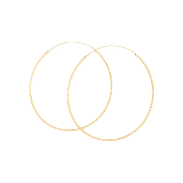 Gold Plated Sterling Silver Diamond Cut Hoop Earrings