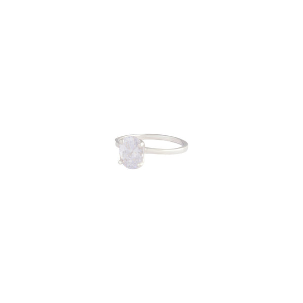 Sterling Silver 3Ct Oval Cz Ring