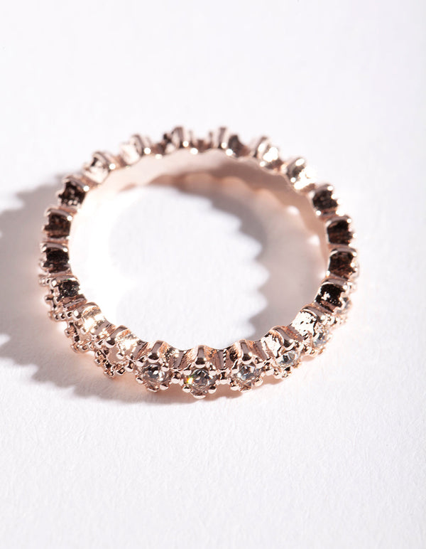 Pierścionek z różowego złota z diamentami