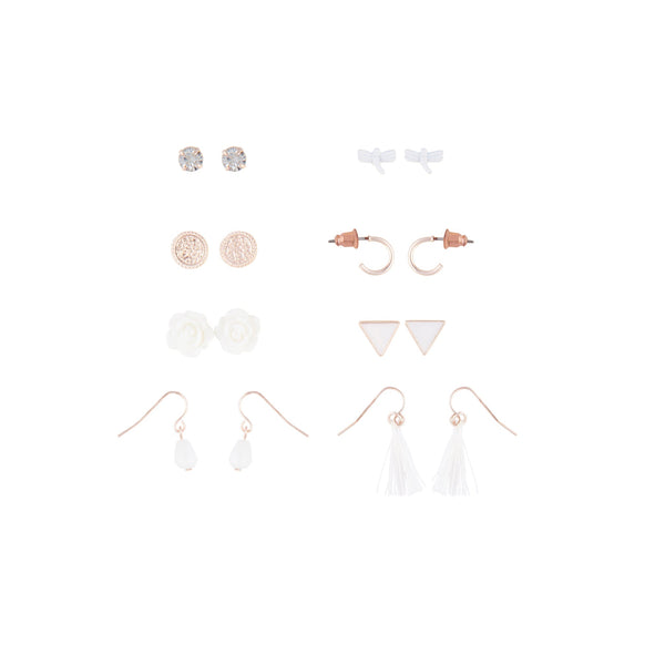 Rose Gold Tassel 8 Pack Earring