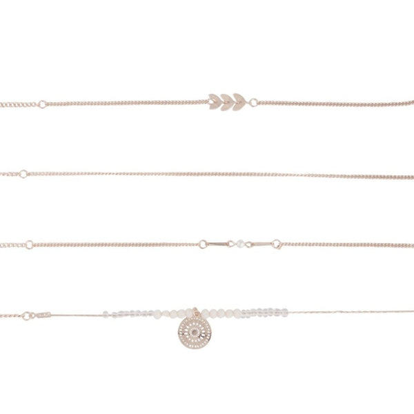 Rose Gold Anklet 4 Pack