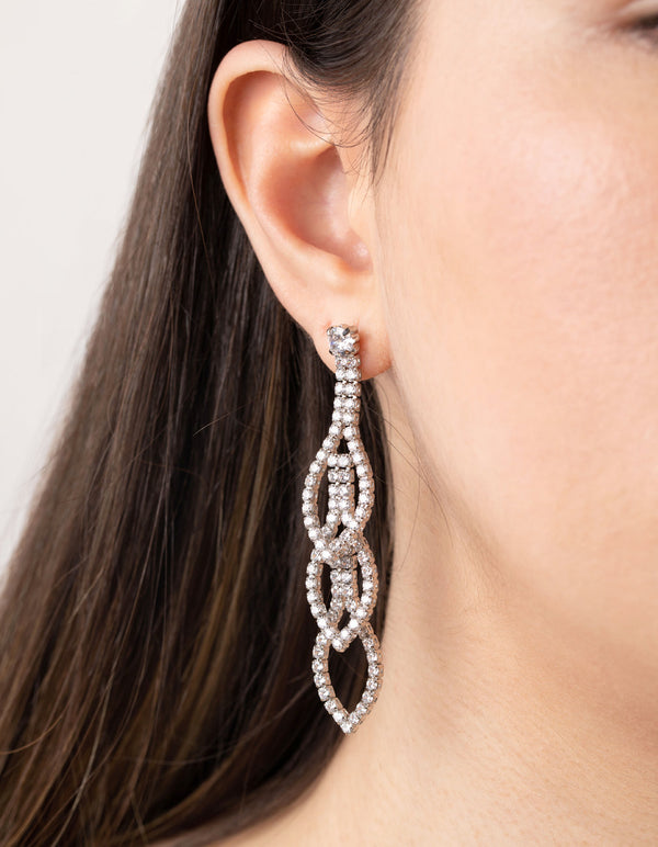 Statement Tiered Crystal Drop Earrings