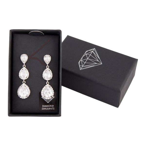 Crystal Trio Teardrop Earring
