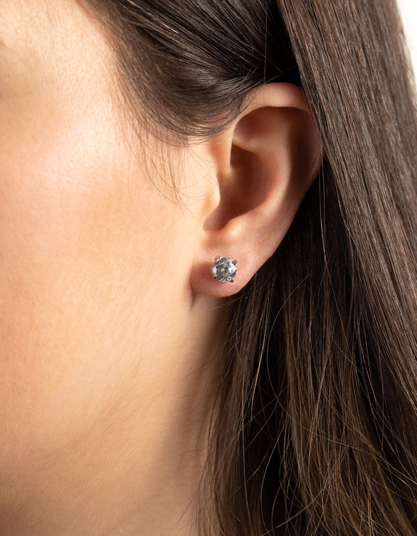 1Ct Round Crystal Stud