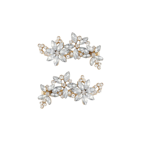 Diamante Flower Crystal Clip 2 Pack