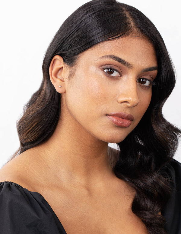 Sterling Silver Bar Polished Ball Earrings Trio