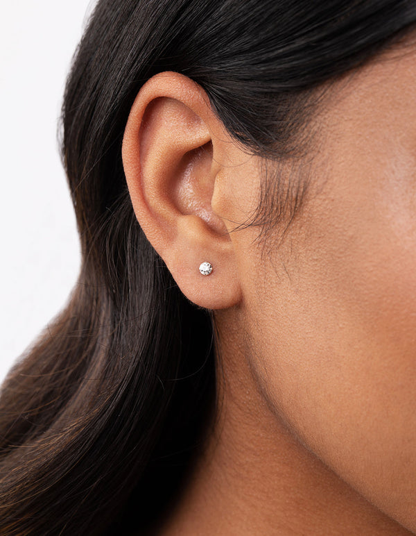 Sterling Silver Stud Diamante And Hoop Pack