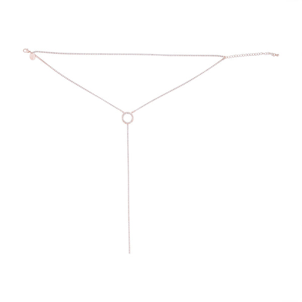 Rose Gold Circle Cup Chain Y Neck Choker