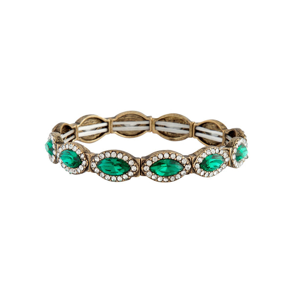 Emerald Marquise Diamante Stretch Bracelet