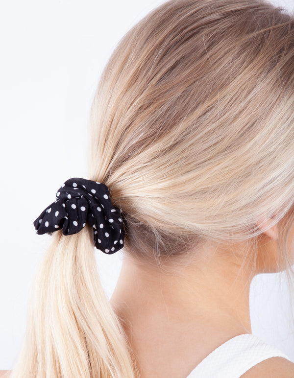Monochrome Spot Check Scrunchie 3 Pack