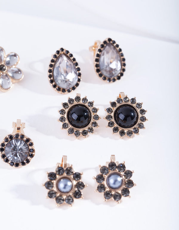 A Gold Tone Clip On Earring Pack