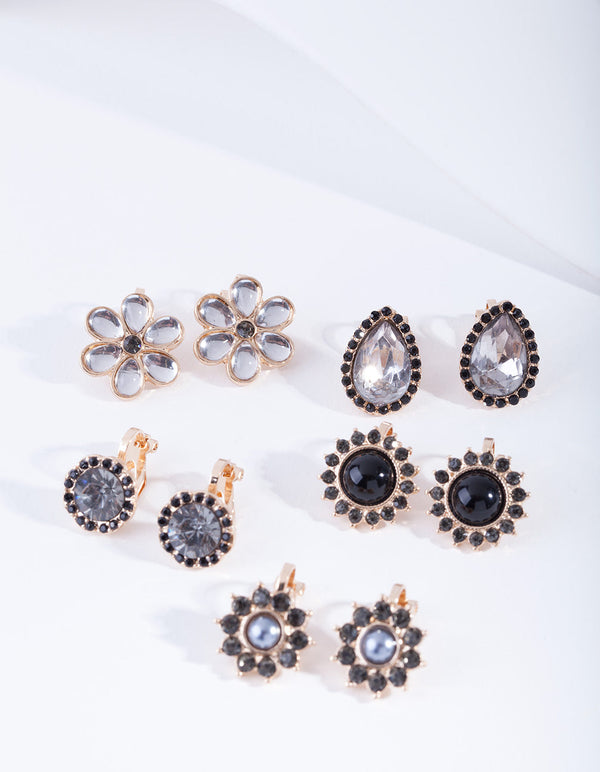A Gold Tone Clip On Earring Pack