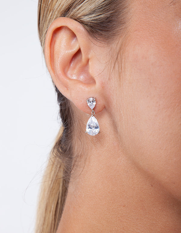 Mirrored Teardrop Crystal Earring