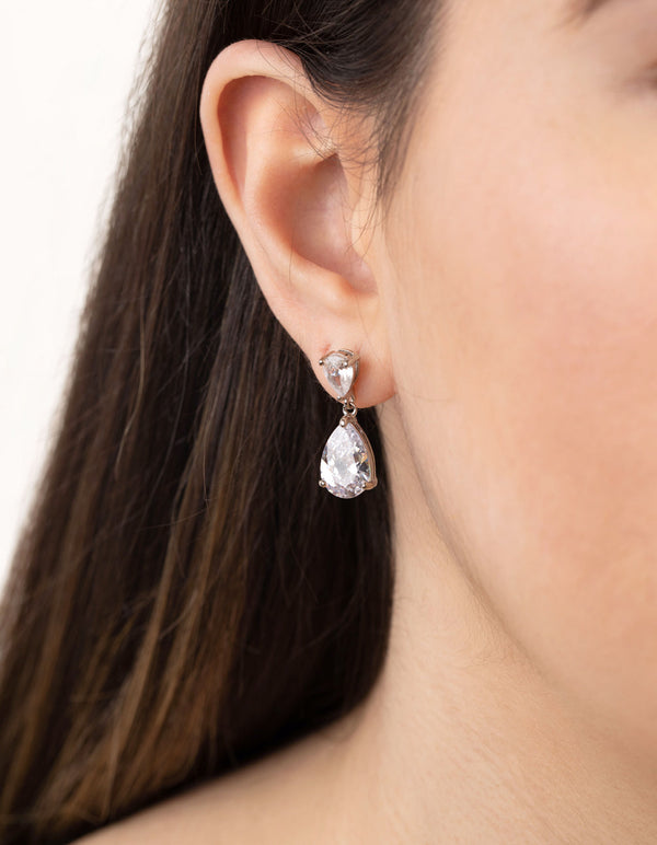 Mirrored Teardrop Crystal Earring