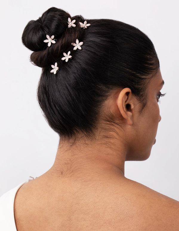 Pink Gem Hair Screw 6 Pack