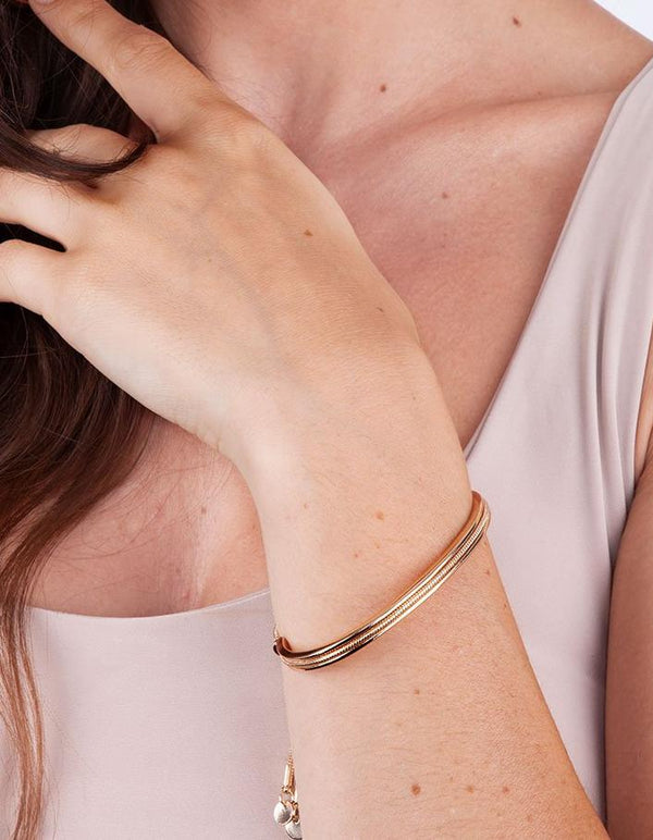 Gold Diamante Rigid Bracelet