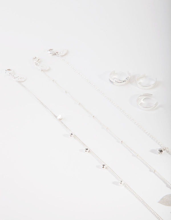 Silver Leaf Anket & Toe Ring Pack