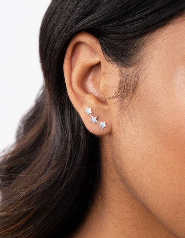 Sterling Silver Star Bar Earrings