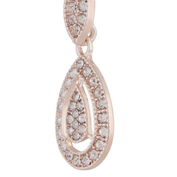 Rose Gold Stone Set Cut Out Earrings