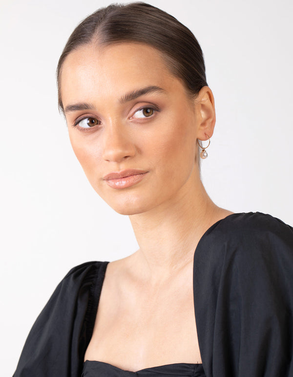 Gold Butterfly Pearl Sleeper Earring Pack