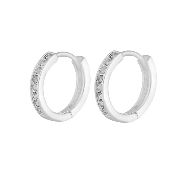 Silver Diamante Pave Hoop
