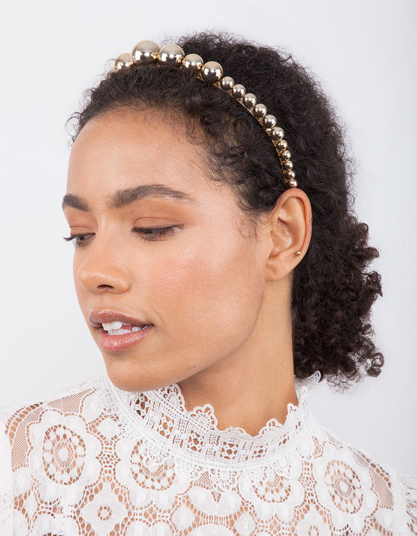 Gold Graduated Ball Headband