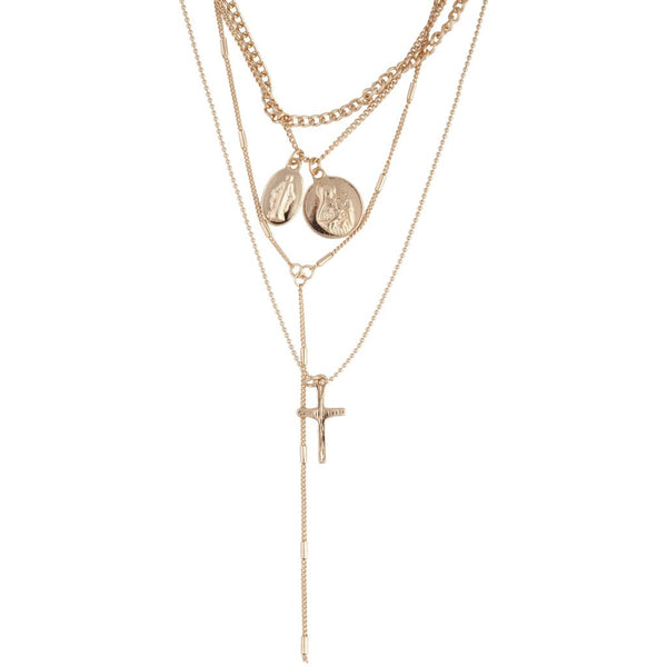 Gold Y-Neck Layered Necklace