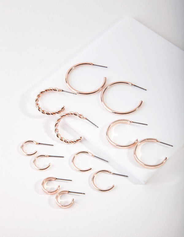 Rose Gold Sleeper Earring 6 Pack