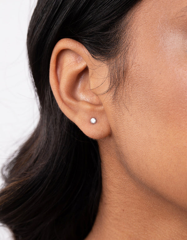 Sterling Silver Baby Carat Stud 2mm Earrings