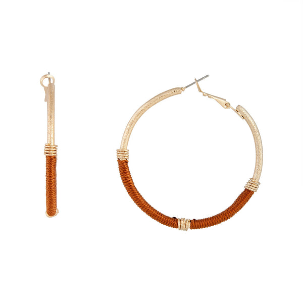 Brown Gold Tonal Wrap Thread Hoop