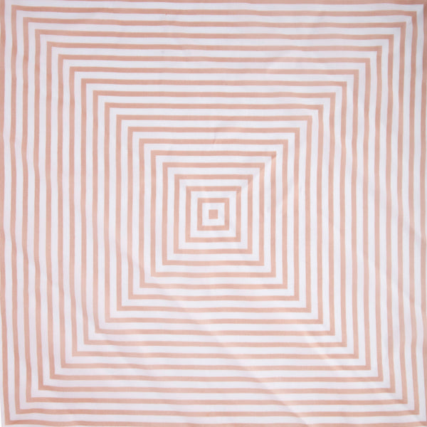 Blush White Square Stripe Bandana Hair Scarf