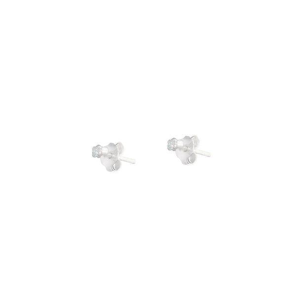 Sterling Silver Cubic Zirconia Micro Stud Earrings