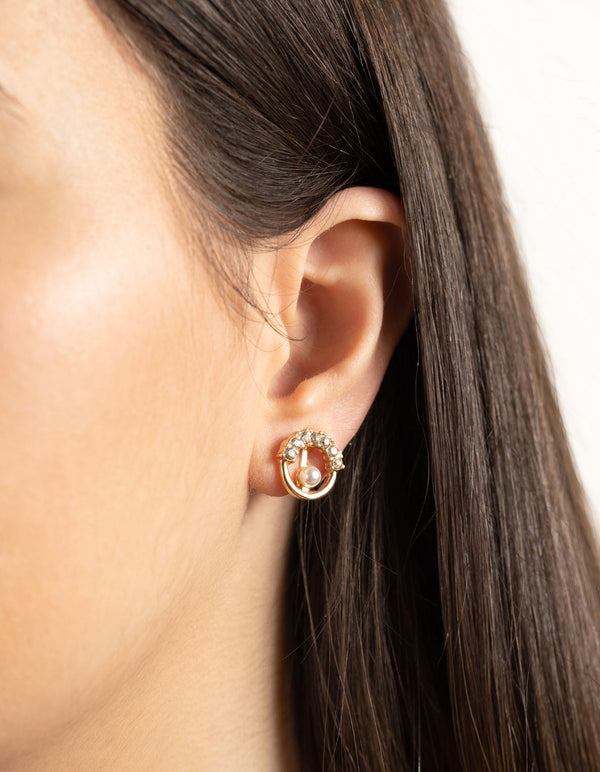 Gold Geo Diamante Clip-On Earring 5 Pack