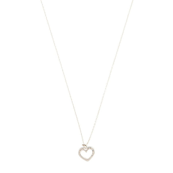 Sterling Silver Diamante Heart Necklace