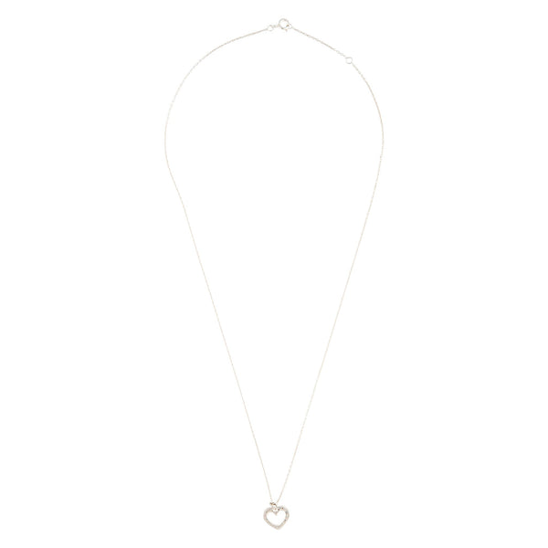 Sterling Silver Diamante Heart Necklace
