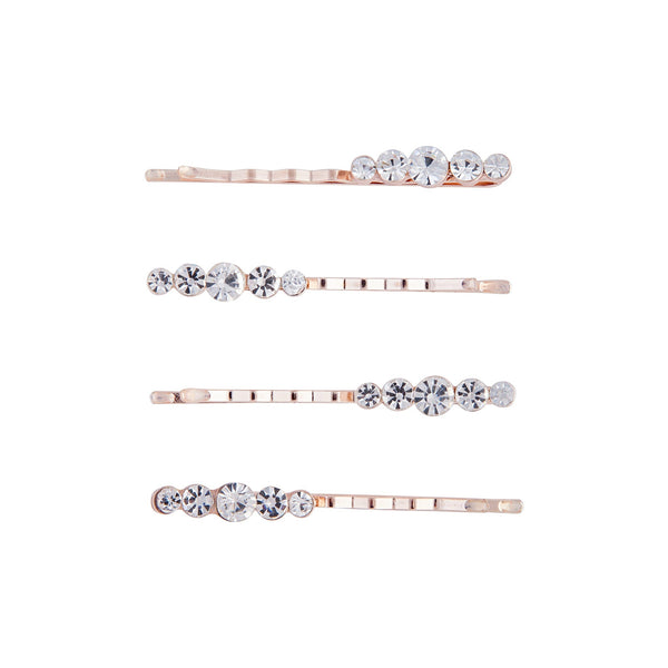 Rose Gold Crystal Round Pink 4 Pack