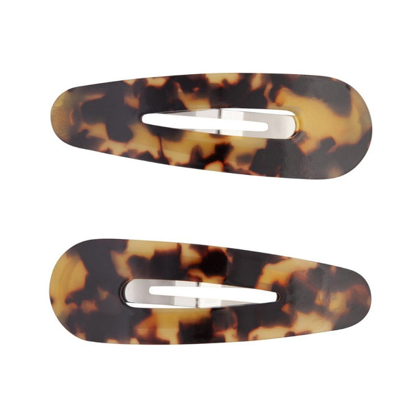 Acrylic Large Tortoiseshell Snap Clip Duo
